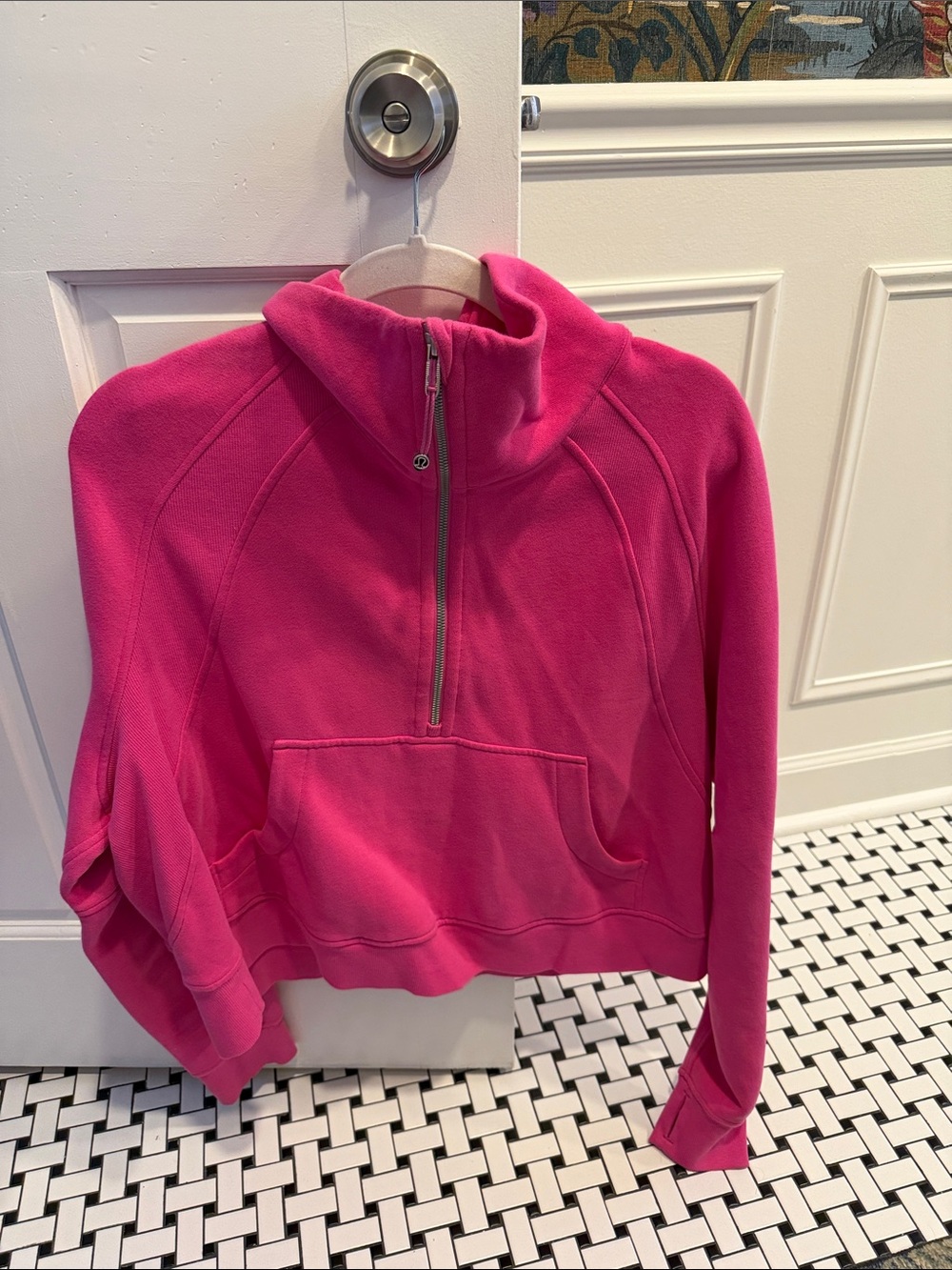 lululemon athletica Hot Pink Half-Zip Funnel Neck Pullover